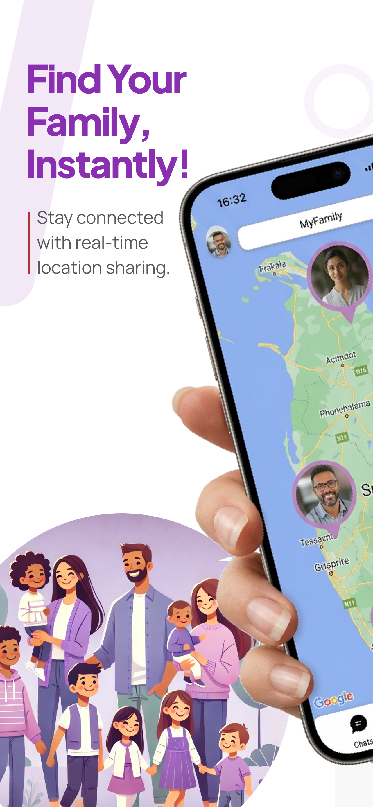 WheresNow real-time family map with photo pins