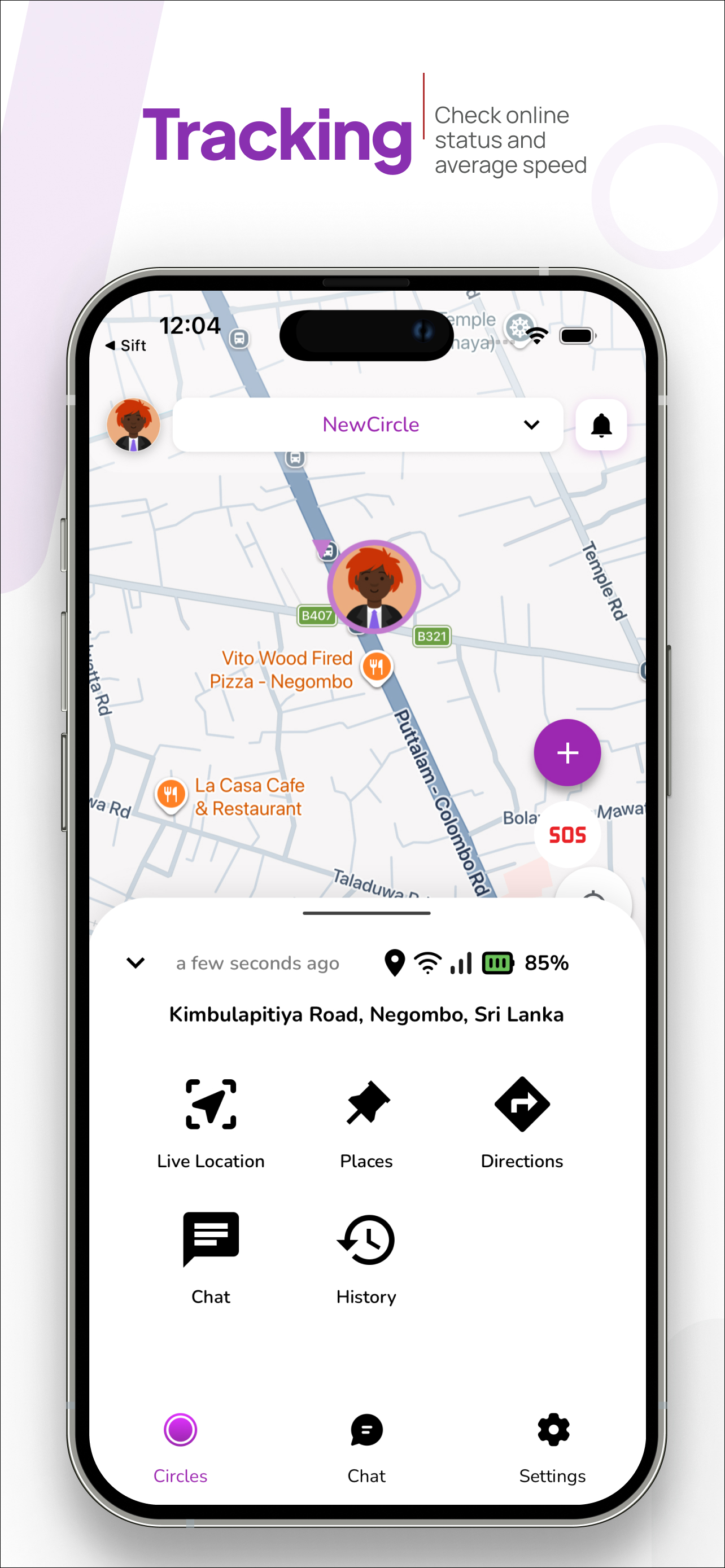 WheresNow tracking — online status and speed display